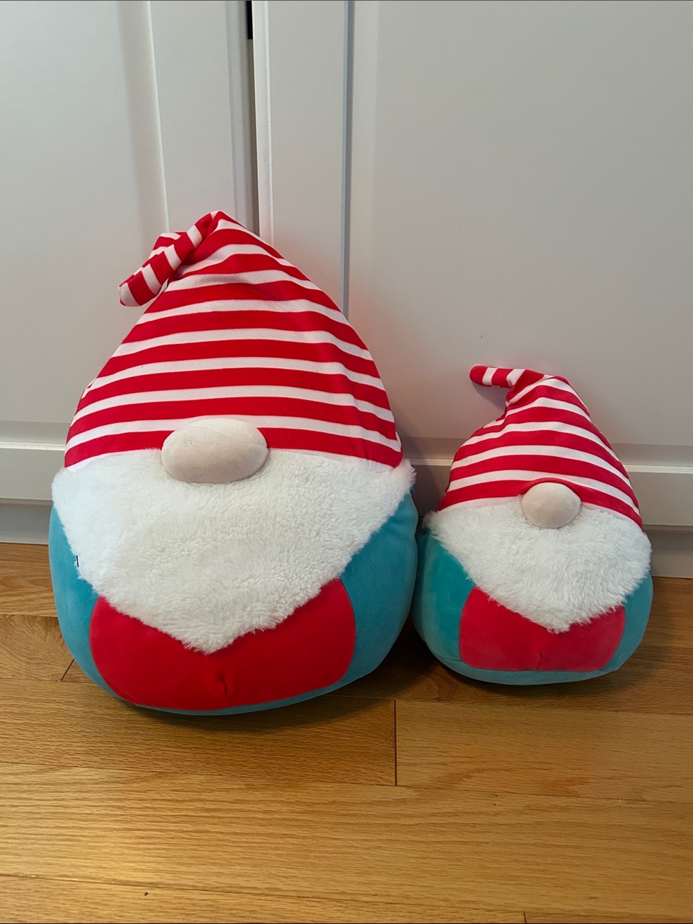 Squishmallows Red White Striped Gnome Plush Duo